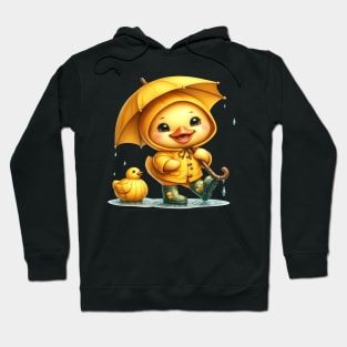 Cute Yellow Duck Holding an Umbrella Hoodie